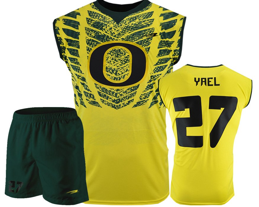 Uniforme de tocho americano equipo Oregon