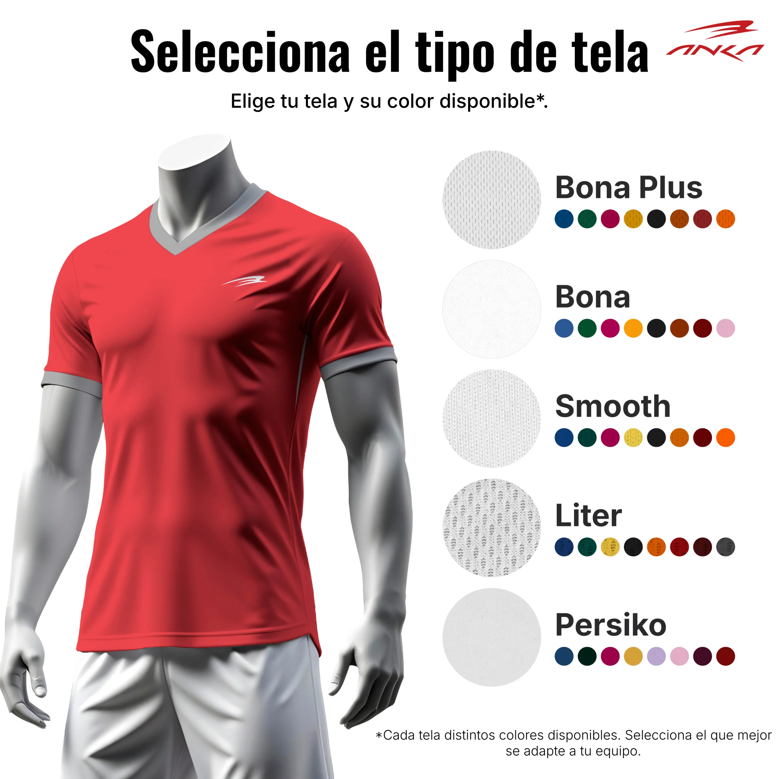 Anka uniforme personalizado con tipo de tela bona plus bona smooth liter persiko